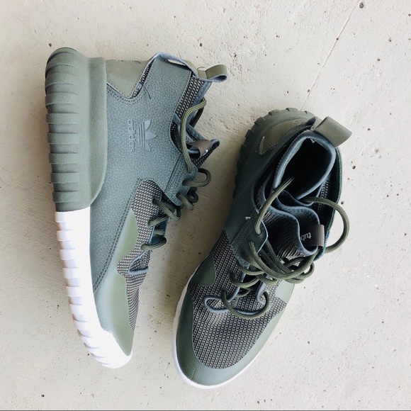 olive green high top adidas